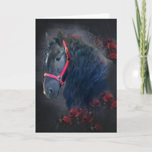 Black Beauty Friesian Horse - Carte de voeux (Devant)