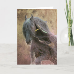 Black Beauty Friesian Horse - Carte de voeux