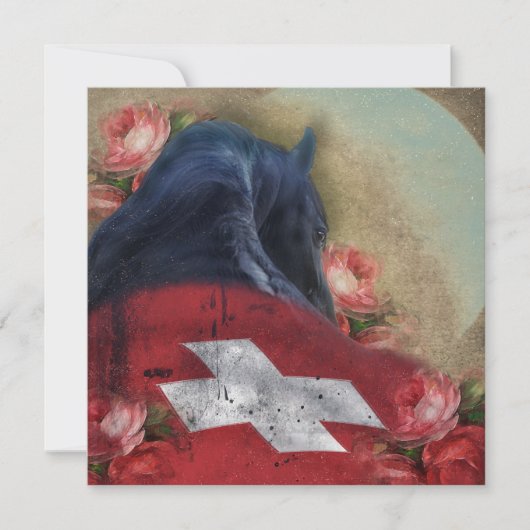 Black Beauty Friesian Horse - Carte de voeux (Devant)