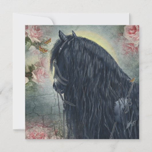 Black Beauty Friesian Horse - Carte de voeux (Devant)
