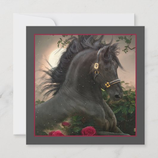 Black Beauty Friesian Horse - Carte de voeux (Devant)