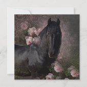 Black Beauty Friesian Horse - Carte de voeux (Devant)