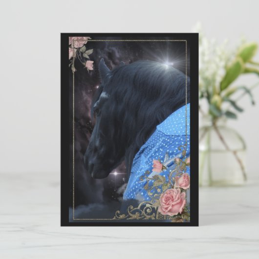 Black Beauty Friesian Horse - Carte de voeux (Debout devant)
