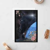 Black Beauty Friesian Horse - Carte de voeux (Devant/Arrière en situation)