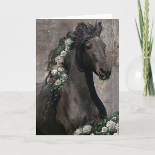 Black Beauty Friesian Horse - Carte de voeux (Devant)