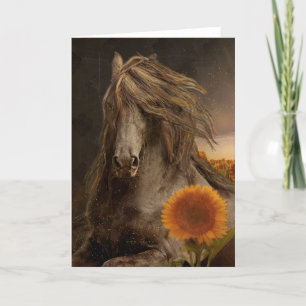 Black Beauty Friesian Horse - Carte de voeux