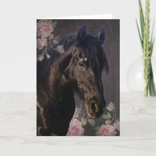 Black Beauty Friesian Horse - Carte de voeux