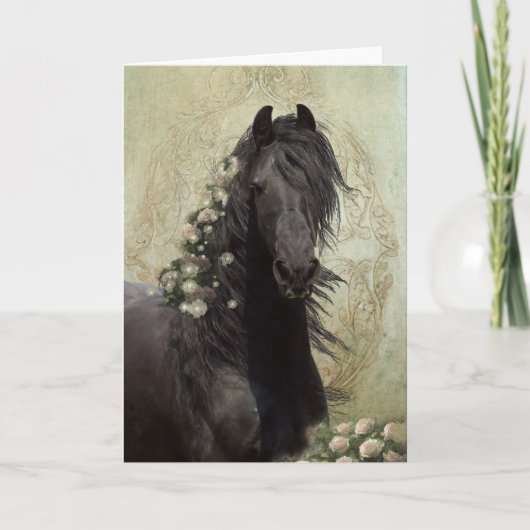 Black Beauty Friesian Horse - Carte de voeux (Devant)