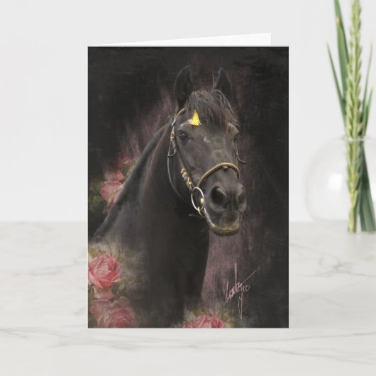 Black Beauty Friesian Horse - Carte de voeux (Devant)