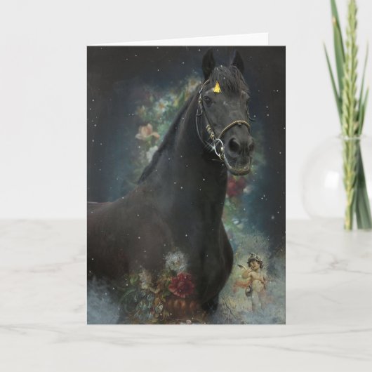 Black Beauty Friesian Horse - Carte de voeux (Devant)