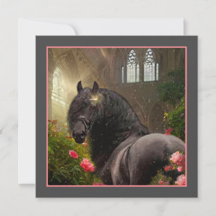 Black Beauty Friesian Horse - Carte de voeux