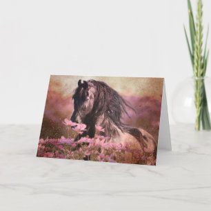 Black Beauty Friesian Horse - Carte de voeux