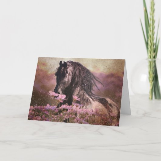 Black Beauty Friesian Horse - Carte de voeux (Devant)
