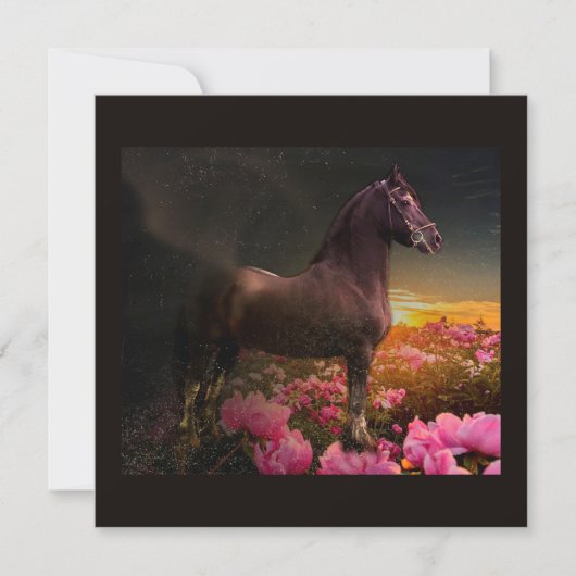 Black Beauty Friesian Horse - Carte de voeux (Devant)