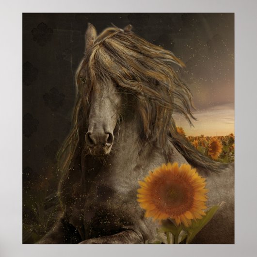 Black Beauty Friesian Horse - Poster (Devant)