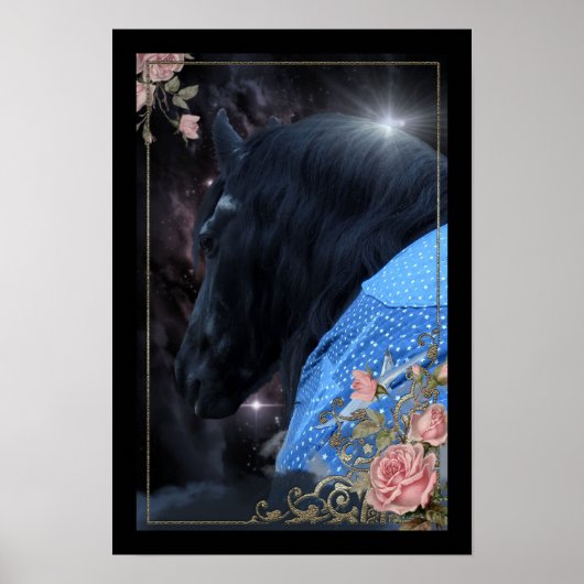 Black Beauty Friesian Horse - Poster (Devant)