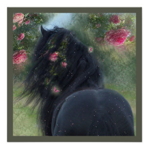 Black Beauty Friesian Horse - Poster