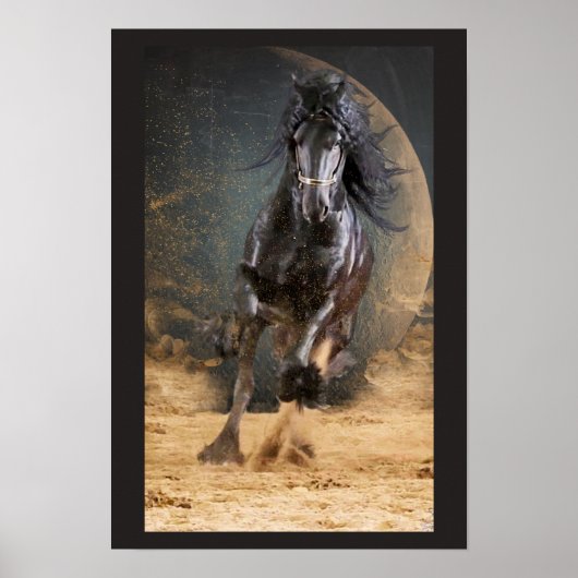 Black Beauty Friesian Horse - Poster (Devant)