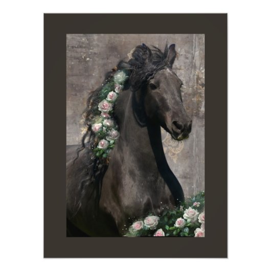 Black Beauty Friesian Horse - Poster (Devant)