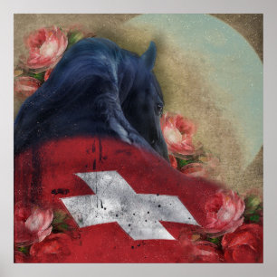 Black Beauty Friesian Horse - Poster