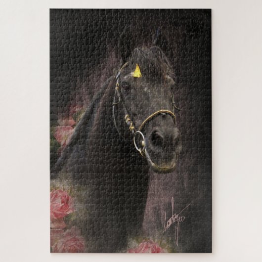 Black Beauty Friesian Horse - Puzzle (Vertical)
