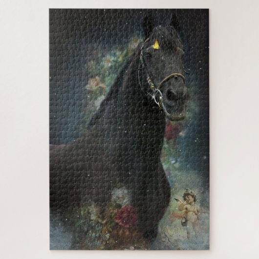 Black Beauty Friesian Horse - Puzzle (Vertical)