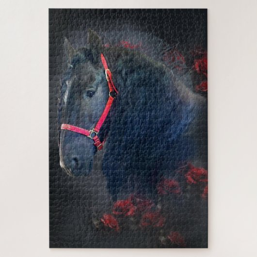 Black Beauty Friesian Horse - Puzzle (Vertical)