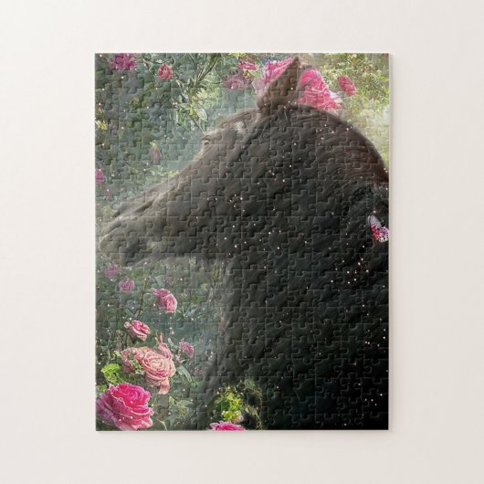 Black Beauty Friesian Horse - Puzzle (Vertical)