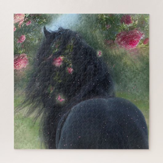 Black Beauty Friesian Horse - Puzzle (Vertical)