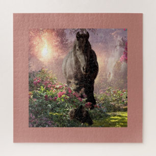 Black Beauty Friesian Horse - Puzzle Legpuzzel