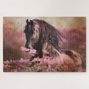 Black Beauty Friesian Horse - Puzzle Legpuzzel