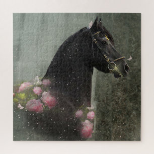 Black Beauty Friesian Horse - Puzzle Legpuzzel