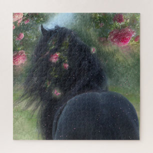 Black Beauty Friesian Horse - Puzzle Legpuzzel