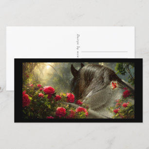 Black Beauty Friesian Horse - Wenskaart Feestdagenkaart