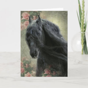 Black Beauty Friesian Horse - Wenskaart Kaart