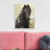 Black Beauty Friesian Horse - Wrapped Canvas (Insitu (Woonkamer))