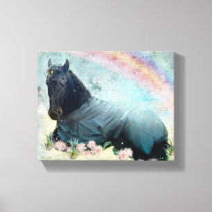 Black Beauty Friesian Horse - Wrapped Canvas Afdruk