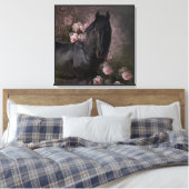 Black Beauty Friesian Horse - Wrapped Canvas Afdruk (Insitu (Slaapkamer))