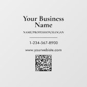 Black Bedrijfsnaam Storefront QR Code Contactgegev Raamsticker (Vel)