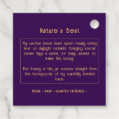 Black Bee Honey Label Metallic Gold Text  (Achterkant)