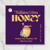 Black Bee Honey Label Metallic Gold Text  (Voorkant)