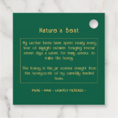 Black Bee Honey Label Metallic Gold Text  (Achterkant)