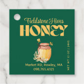 Black Bee Honey Label Metallic Gold Text  (Voorkant)