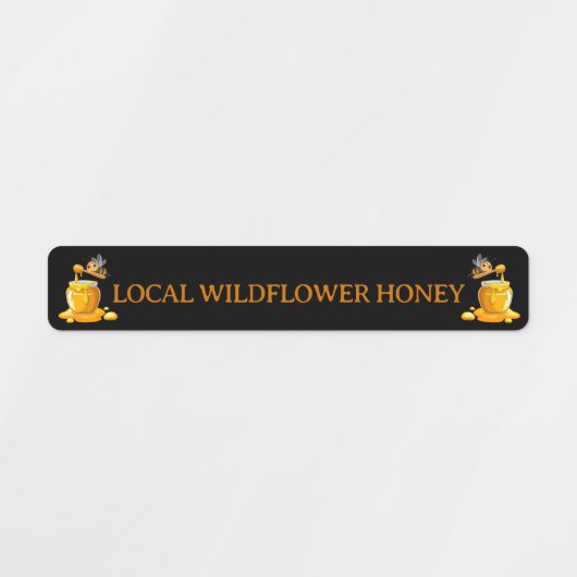 Black Bee Honey Label Metallic Gold Text (Design 1)