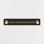 Black Bee Honey Label Metallic Gold Text (Design 2)