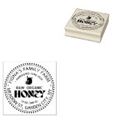 Black Bee Honey Label Metallic Gold Text  Rubberstempel (Gestempeld)