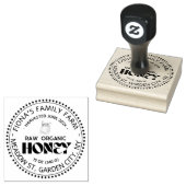 Black Bee Honey Label Metallic Gold Text  Rubberstempel (Gestempeld)