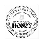 Black Bee Honey Label Metallic Gold Text  Rubberstempel (Afrduk)