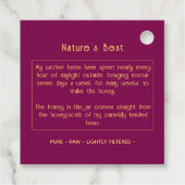 Black Bee Honey Label Metallic Goud Tekst (Achterkant)