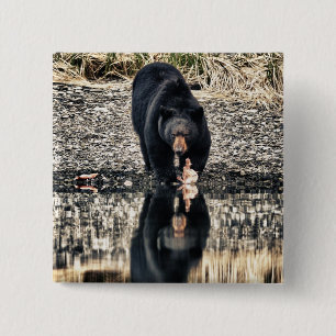 Black Beer Reflections Vierkante Button 5,1 Cm